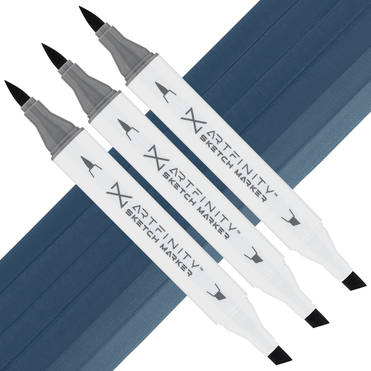 Artfinity Sketch Marker Sets - Set of 3 - Antwerp Blue B8-8, Vibrant, Professional, Dye-Based Alcohol Markers for Artists, Drawing, Travel, & More